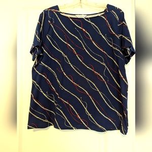 NWOT - Blouse-Liz Clairborne-XL- Red, White, Navy Blue -  never worn